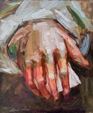 Oil Painting ORIGINAL Body Art Hand Artwork 8x10'' by Muura