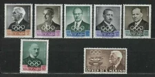 s33589 SAN MARINO 1959 MNH Pre-Olympic 7v