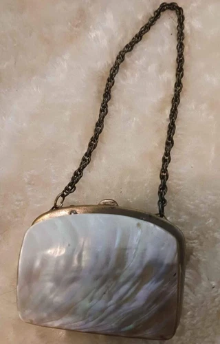 Vintage Mother Of Pearl shell coin purse