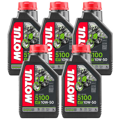 MOTUL 5100 4T 4 Stroke 5 Liter Synthetic Blend Engine Oil 5 x 1L 104074