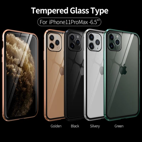 360 Magnetic Protection Privacy Double Glass Case For iPhone 16 15 14 Pro Max 13 - Picture 12 of 31