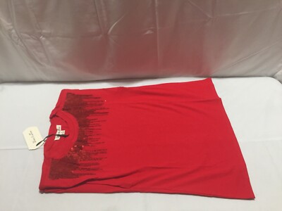 N948 VINE & LOVE Weekender Sleeveless Sequin Top Red Womens Size Small