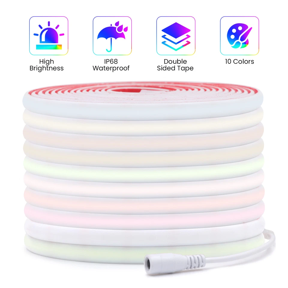 12V Neon Striscia LED COB Strip Luce IP68 Impermeabile con Spina Alta luminosita - Bild 2 von 4