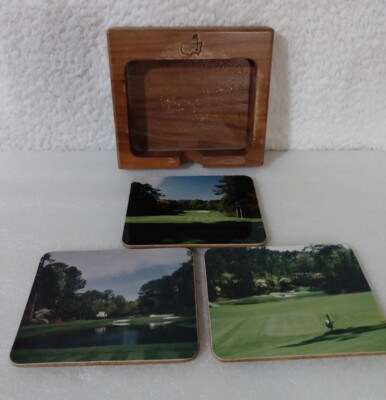 The Masters Golf 3pc Coaster Set Augusta National Golf Vintage