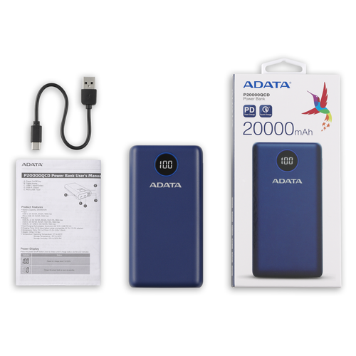 Universal Powerful 20,000mAh QC 3.0 USB 3.0 Portable Power Bank - Blue - Picture 5 of 5