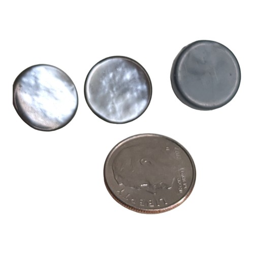 Lot 3 Buttons Vintage Gray Silver Iridescent 14 mm Diameter Shank - Picture 2 of 6