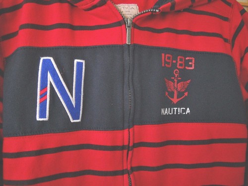 Chaqueta Sudadera con Capucha Nautica Youth LG (14-16) a Rayas Azules con Cremallera Frontal - Imagen 2 de 8