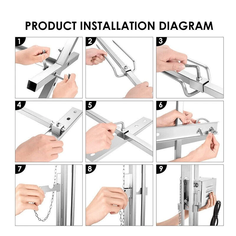 Elektrischer Grill Drehspieß mit Motor 15W, BBQ Set bis 70 kg, Edelstahl - Bild 4 von 4