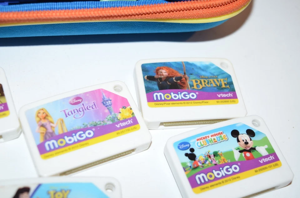 VTech MobiGo Touch Yellow Learning System And 8 Games READ Working - Image 4 of 4