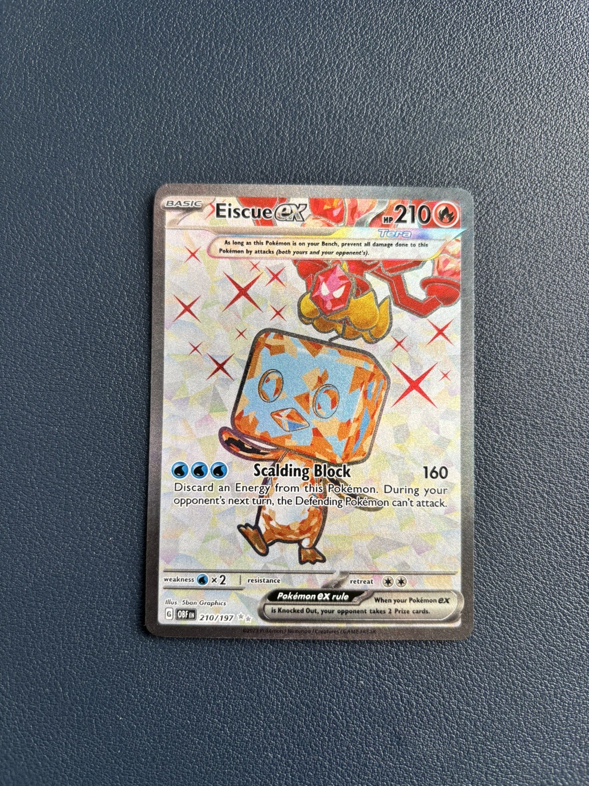 Eiscue EX 210/197 - Ultra Rare - Obsidian Flames Near Mint