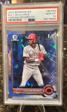 2022 Bowman Sapphire Elly De La Cruz Chrome 1st Prospect #BCP-50 Reds PSA 10