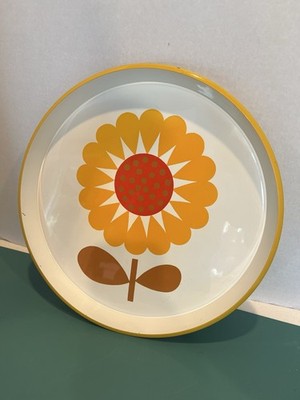 Vintage Mid Century 1960s 60s Sunflower Sun Flower Food Tray