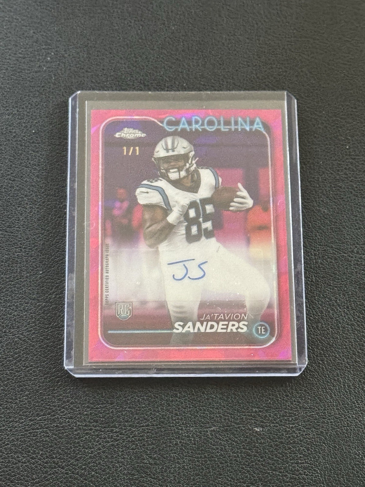 2024 Topps Chrome Sapphire Panthers Ja’Tavion Sanders RC Auto Padpradascha 1/1