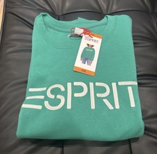 Esprit Costco 80s Crewneck Sweatshirt 2XL XXL Logo Fleece Green Viral Nostalgic