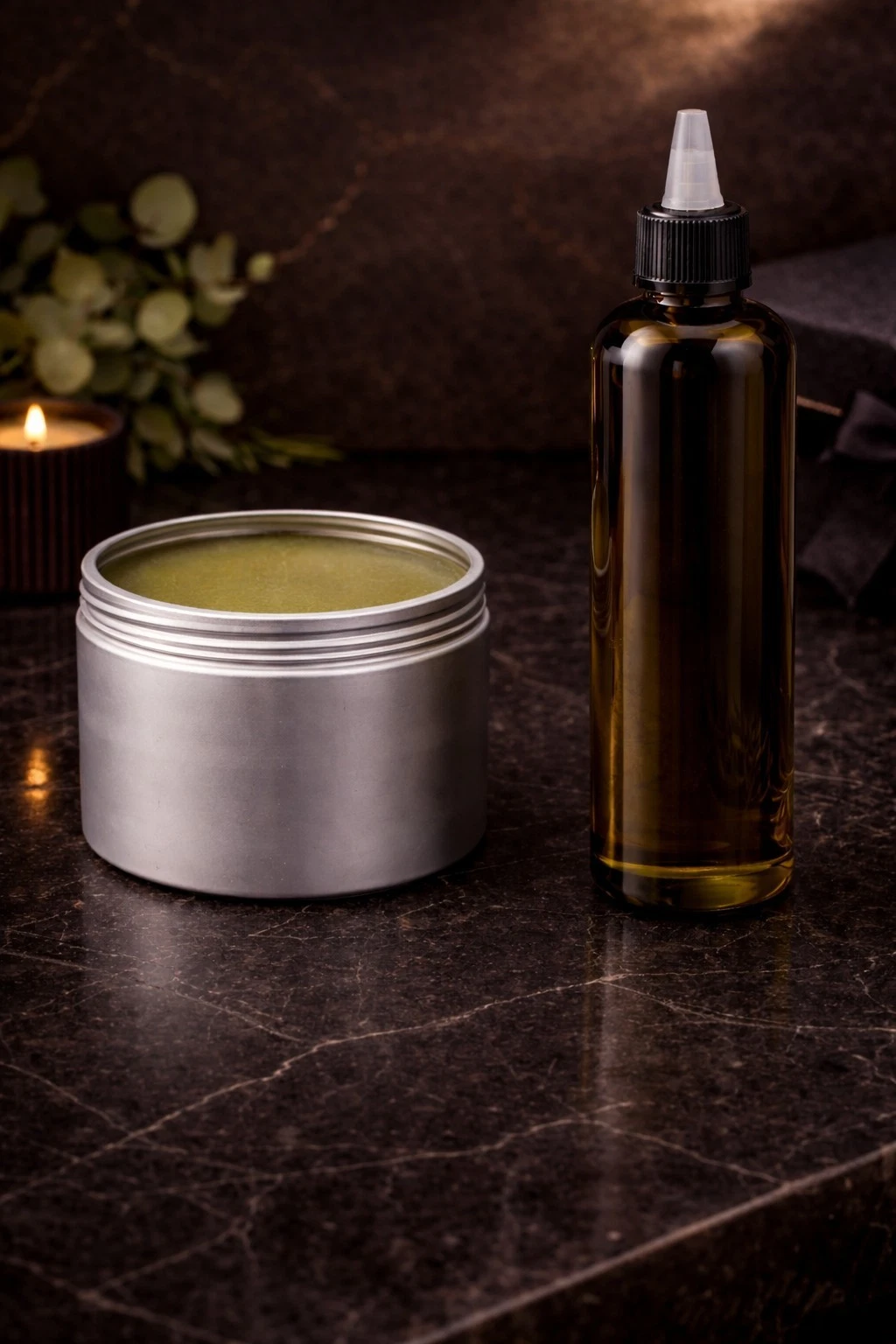(1-8oz Set) 26 Herb Hair Growth System. 8oz Oil, 8oz Balm.