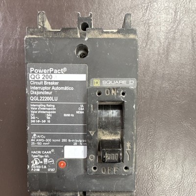 Square D PowerPacT QGL22200LU 200 Circuit Breaker 200A 3-Pole 240V QGL22200LU