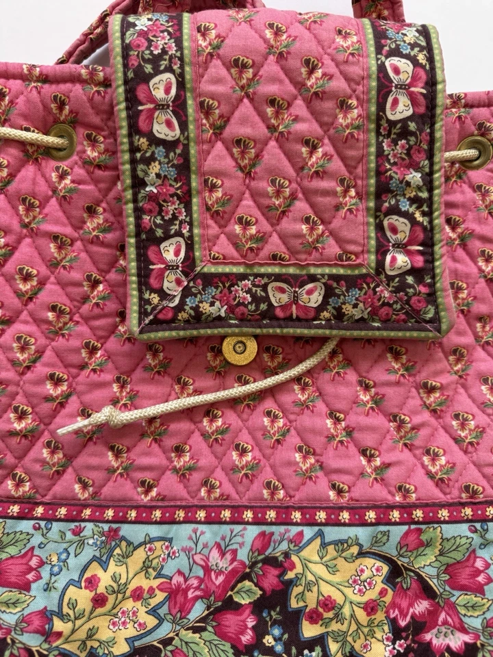 Mochila Vera Bradley Provincial Roja a Presión Mediana Bolso Retirado Acolchado Foto 2 de 4