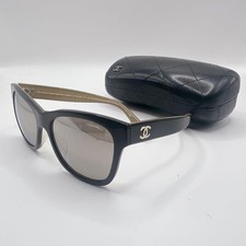 Chanel 5380-A Yellow Black Sunglasses Authentic New Japan