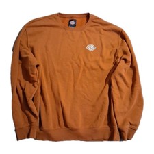Dickies Mens Burnt Orange Embroidered Sweatshirt 2XL Crew Neck Pullover