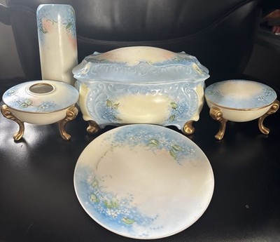 Vintage German Vanity/dresser Set. Made By Fraureuth Porcelain Factory.