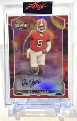 2022 Leaf Vibrance DJ Uiagalelei Red Auto /2 #BA-DJU Chargers