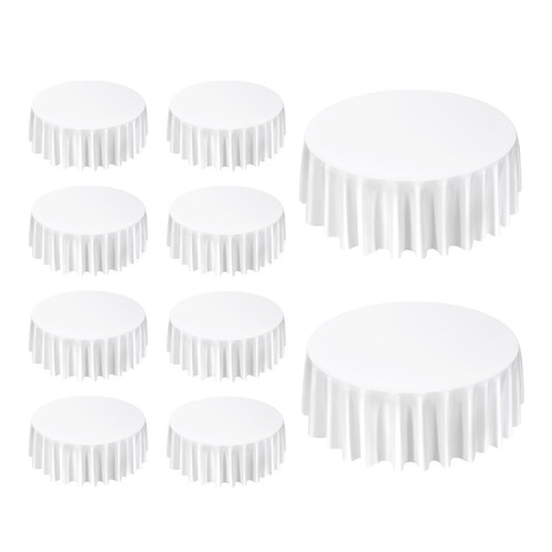 Uimoso 10-Pack 120-In White Round Polyester Tablecloths for Weddings and Events