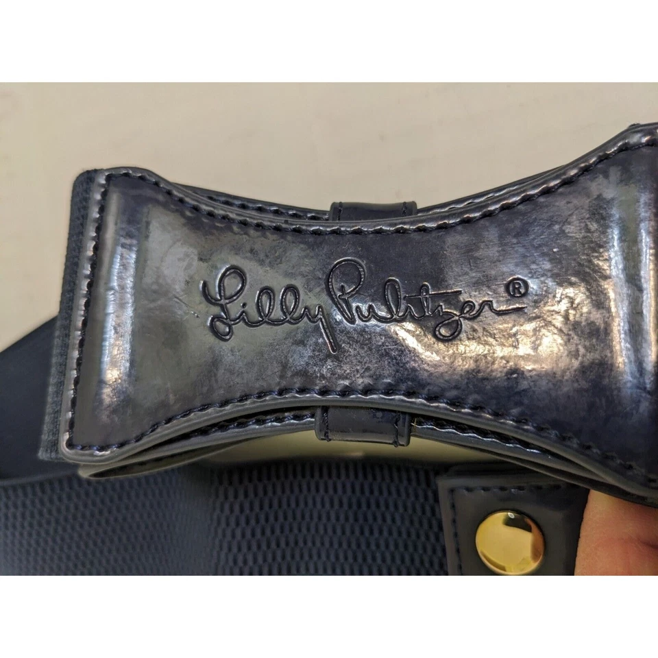 Cinturón elástico Lilly Pulitzer para dama M L cintura elástica imitación cuero lazo Foto 3 de 4