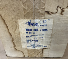 Fasco D851 Permanent Split Capacitor Motor 1/3 1/5 HP 1625 RPM 230 Volt