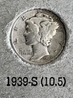 1939-S Mercury Dime 90% Silver San Francisco Mint Big US Coin Auctions NR
