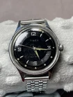 Timex Viscount Black Dial Face 36mm Vintage Watch Self Wind Automatic Lot WORKS