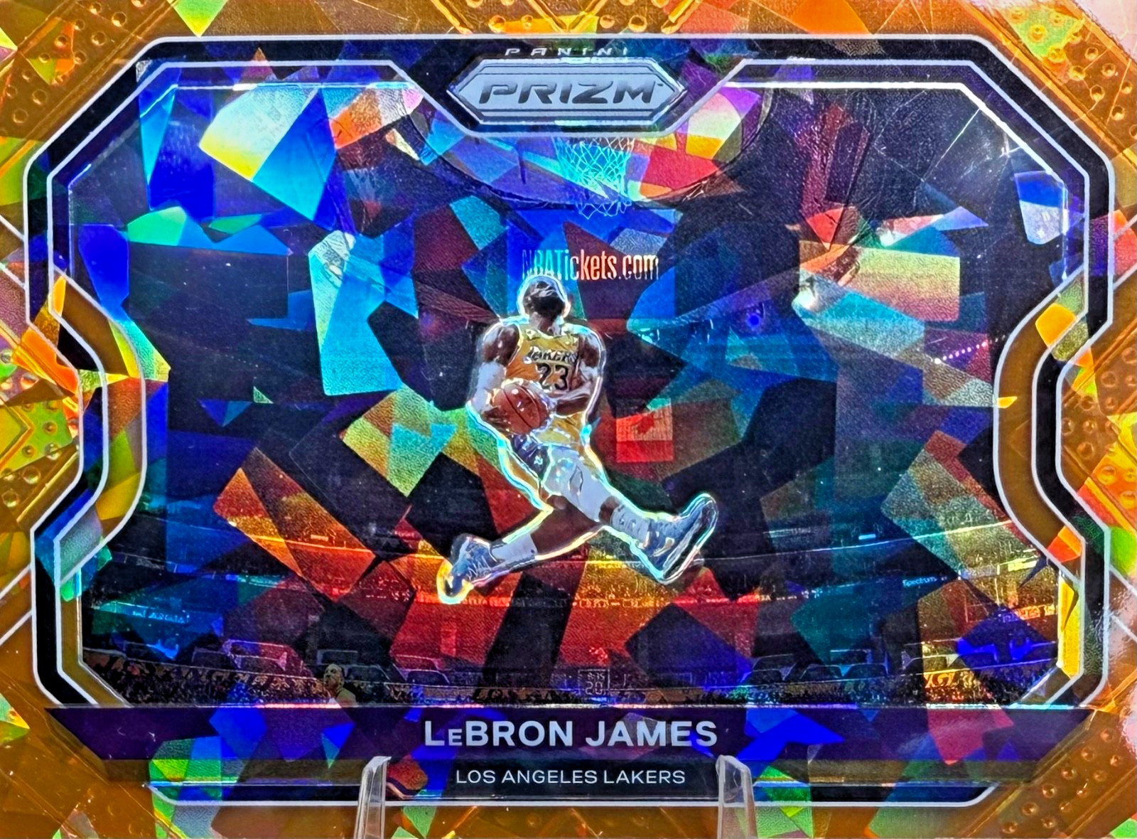 2020-21 PANINI PRIZM LEBRON JAMES #1 ORANGE ICE PRIZM KOBE TRIBUTE FLAWLESS