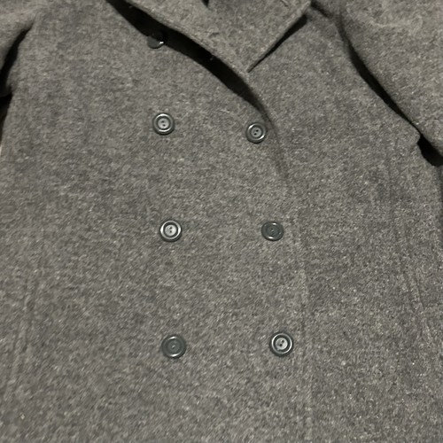Grey Wool Pea Wool Trench Coat MODERN CLASSICS Smart Jacket Overcoat Size 12 - Picture 7 of 9