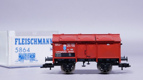 H0 DC Fleischmann 5864K Klappdeckelwagen Km 49153 K.Bay.Sts.B. OVP #YÜ_1099 | Condition: Gebraucht