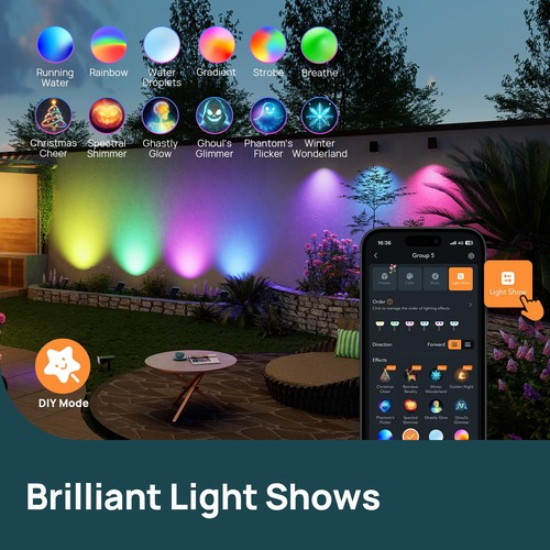 Smart Solar Spot Lights Outdoor SL5C, Solar Spotlight Waterproof Color Changi... - Picture 2 of 9