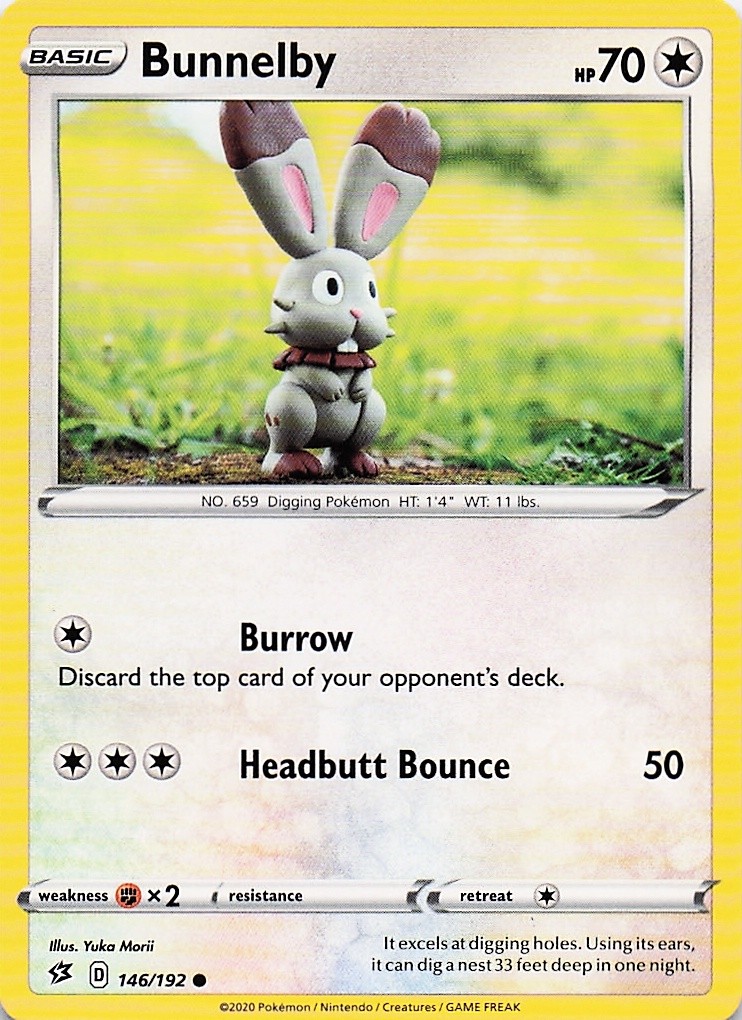 Bunnelby 146/192 Common Rebel Clash Pokemon Near Mint