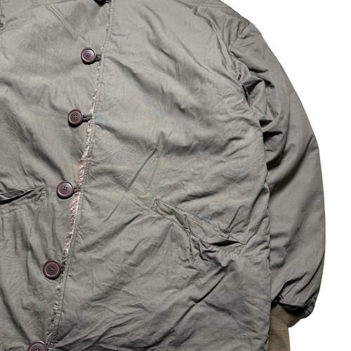 VTG WW2 Era Field Jacket Pile OD Green Alpaca M-1943 M43 Size L Military Cold - Picture 2 of 7