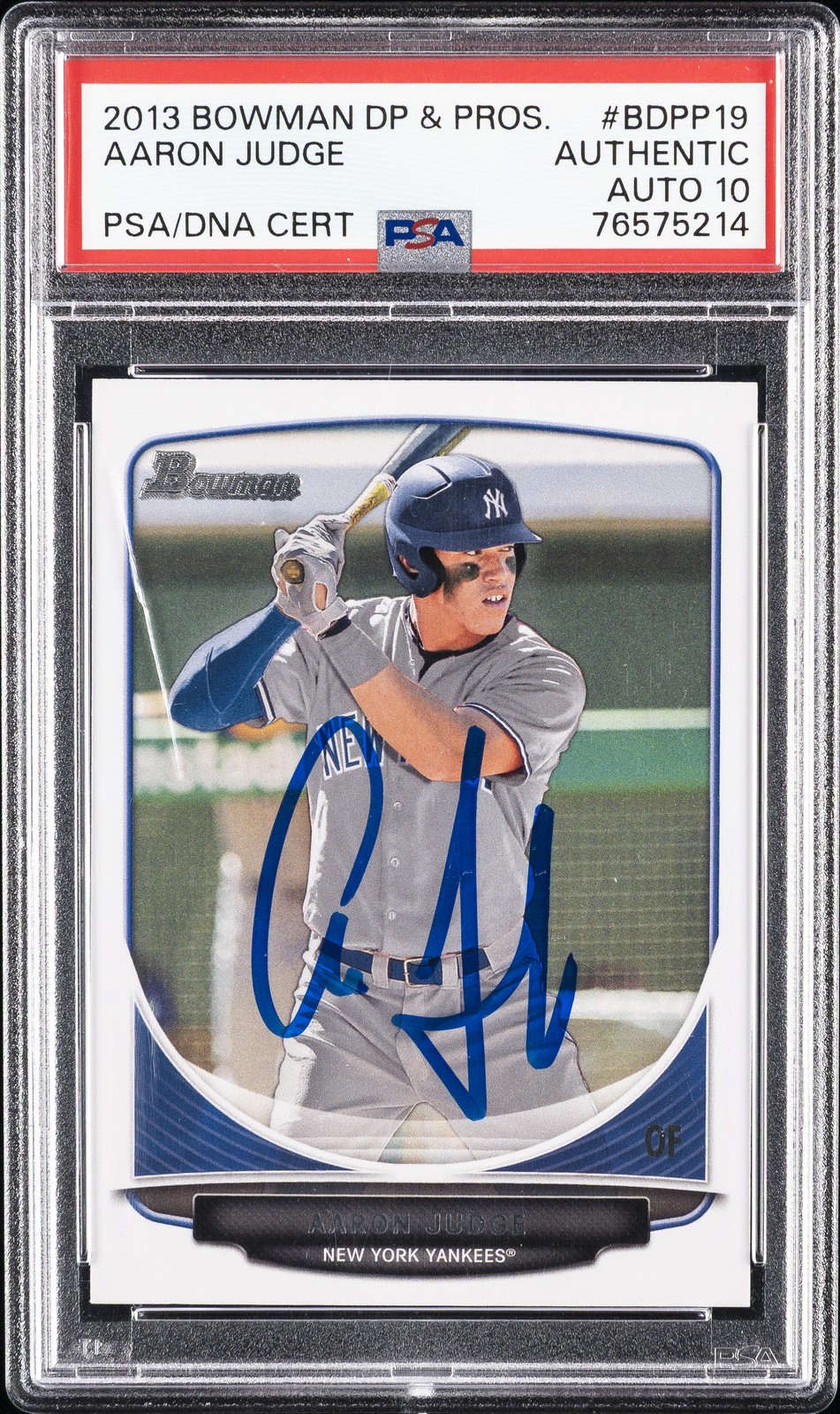 AARON JUDGE 2013 BOWMAN DRAFT & PROSPECTS #BDPP19 PSA AUTHENTIC AUTO 10 