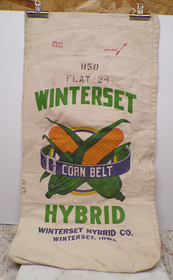 Old Winterset Corn Belt Hybrid Seed Corn Feed Sack Agriculture Winterset Iowa  A