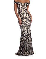 Windsor Monica Sequin Scroll Formal Dress Size SMALL
