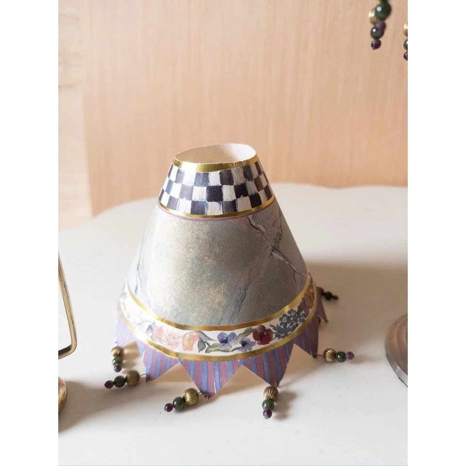 Винтажный набор из 2 бумажных абажуров для ламп Mackenzie Childs «Гостиная» - Изображение 3 из 4