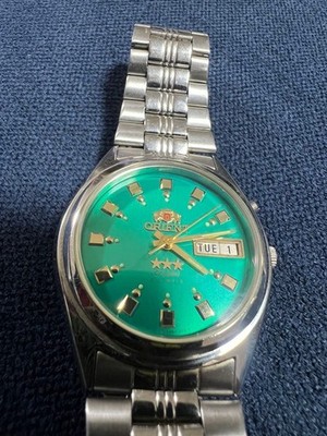 ORIENT Auto Watch Rare Green Dial Timepiece Mens Armbanduhr Authentic