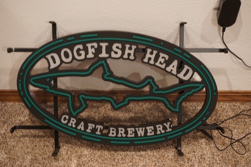 🌟Dogfish Head Brewery Logo LED Lighted Sign Bright Craft Beer Man Cave Sign New - Picture 4 of 4