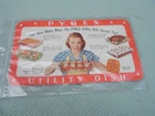Vintage Pyrex Utility Dish Paper Label with recipes on back