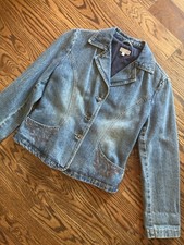 Embroidered Blazer Style Denim Jacket