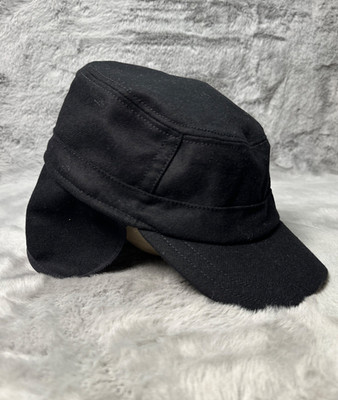 Gottmann Winter Hunting Hat Ear Flap Wool Blend Black Cap 61cm Extra Large