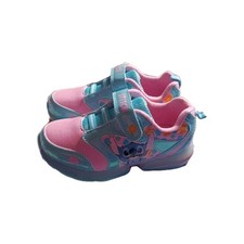 Disney Stitch Kids Sneakers Pink Blue Size 11Hook  Loop Casual Shoes