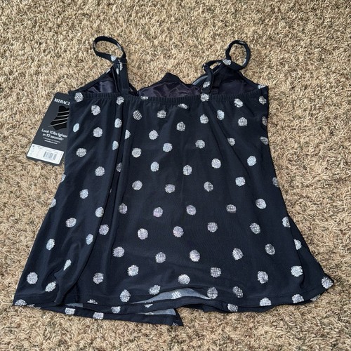 Miraclesuit Pizzelles Love Knot Underwire Tankini Size 12 New Polka Dot - Picture 7 of 8