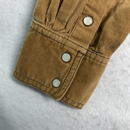 Levis Tan Brown Pearl Snap Corduroy Shirt Womens Western Cowgirl Workwear Size S - Picture 17 of 18