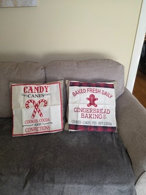 Pillow Covers Candy Cane & Ginger Bread 15.75'' X 15.75'' or 40 x 40 cm