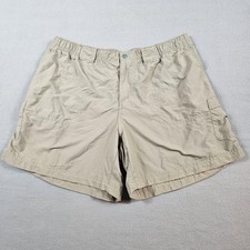Columbia Shorts Mens Large Khaki Nylon Cargo Outdoor Hiking Lightweight Lined